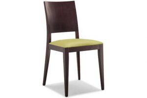 Silla de madera – Masha02 – Tapizada con respaldo de madera