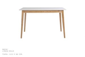 Oslo – Mesa de madera- Tapa laqueado blanco